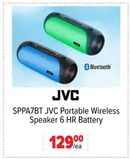 2001 Audio Video SPPA7BT JVC Portable Wireless Speaker 6 HR offer