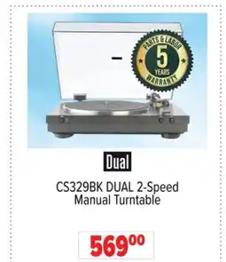 2001 Audio Video CS329BK DUAL 2-Speed Manual Turntable offer