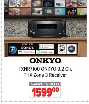 2001 Audio Video TXNR7100 ONKYO 9.2 Ch. THX Zone 3 Receiver offer