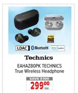 2001 Audio Video EAHAZ80PK TECHNICS True Wireless Headphone offer