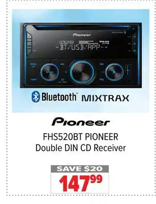 2001 Audio Video FHS520BT PIONEER Double DIN CD Receiver offer