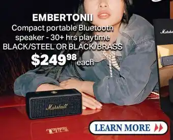 2001 Audio Video EMBERTONII Compact Portable Bluetooth Speaker offer