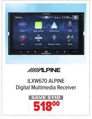 2001 Audio Video ILXW670 ALPINE Digital Multimedia Receiver offer