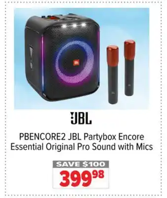 2001 Audio Video PBENCORE2 JBL Partybox Encore Essential Original Pro Sound with Mics offer