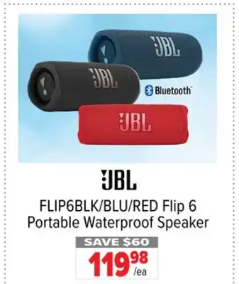 2001 Audio Video FLIP6BLK/BLU/RED JBL Flip 6 Portable Waterproof Speaker offer