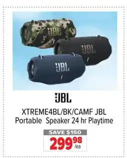 2001 Audio Video XTREME4BL/BK/CAMF JBL Portable Speaker 24 hr Playtime offer