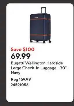 Staples Bugatti Wellington Hardside Large Check-In Luggage - 30 - Navy offer