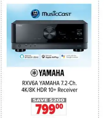 2001 Audio Video RXV6A YAMAHA 7.2-Ch. 4K/8K HDR 10+ Receiver offer