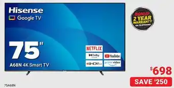 Visions Electronics 75 4K Smart TV offer