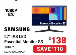 Visions Electronics SAMSUNG 27 IPS LED Essential Monitor S3 offer