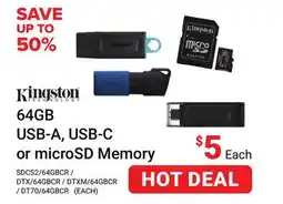 Visions Electronics Kingston USB / SD Card Products offer