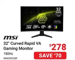 Visions Electronics 32 Curved Rapid VA Gaming Monitor offer