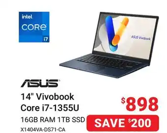 Visions Electronics ASUS 14 Vivobook Core i7 offer