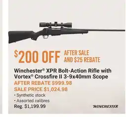 Cabela's Winchester XPR Bolt-Action Rifle with Vortex Crossfire II 3-9x40mm Scope offer