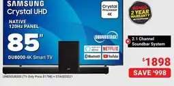 Visions Electronics SAMSUNG 85 DU800 4K Smart TV offer