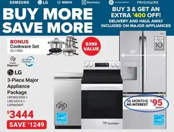 Visions Electronics 3-Piece Major Appliance Package offer