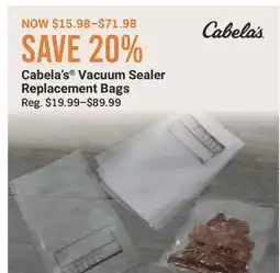 Cabela's Cabela's Vacuum Sealer Replacement Bags offer