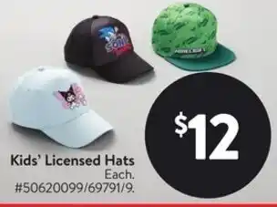 Walmart Kids' Licensed Hats offer