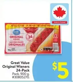 Walmart Great Value Original Wieners offer