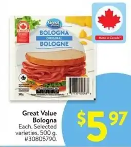 Walmart Great Value Bologna offer