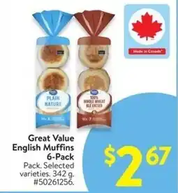 Walmart Great Value English Muffins offer