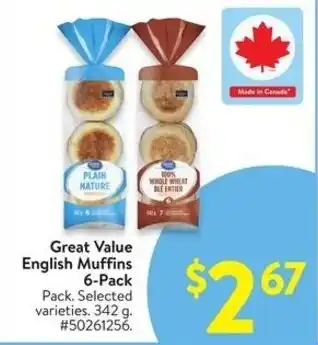 Walmart Great Value English Muffins offer