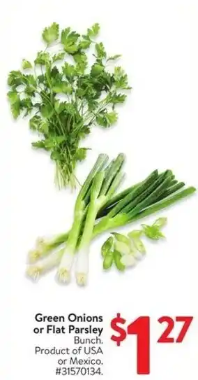 Walmart Green Onions or Flat Parsley Bunch offer