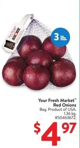 Walmart Your Fresh Market Red Onions offer