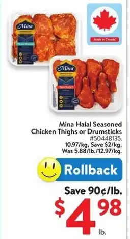 Walmart Mina Halal Seasoned Chicken Thighs or Drumsticks offer