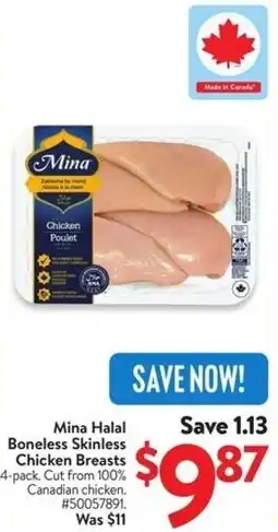 Walmart Mina Halal Boneless Skinless Chicken Breasts offer