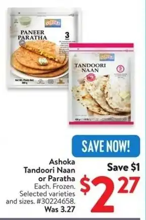 Walmart Ashoka Tandoori Naan or Paratha offer