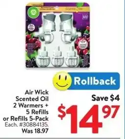 Walmart Air Wick Scented Oil 2 Warmers + 5 Refills or Refills 5-Pack offer