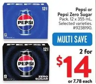 Walmart Pepsi or Pepsi Zero Sugar offer