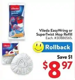 Walmart Vileda EasyWring or SuperTwist Mop Refill offer