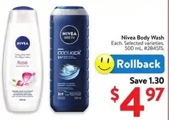 Walmart Nivea Body Wash offer