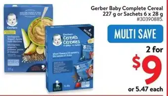 Walmart Gerber Baby Complete Cereal or Sachets offer