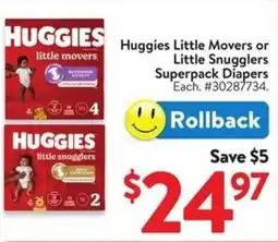 Walmart Huggies Little Movers or Little Snugglers Superpack Diapers offer