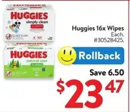 Walmart Huggies 16x Wipes offer