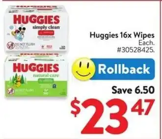 Walmart Huggies 16x Wipes offer