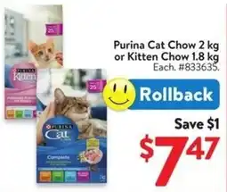 Walmart Purina Cat Chow or Kitten Chow offer