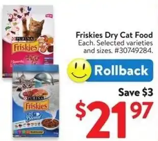 Walmart Friskies Dry Cat Food offer