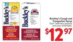 Walmart Buckley's Cough and Congestion Syrup offer