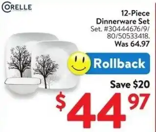 Walmart 12-Piece Dinnerware Set offer