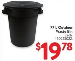 Walmart 77 L Outdoor Waste Bin offer