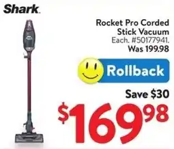 Walmart Shark Rocket Pro Corded Stick Vacuum offer