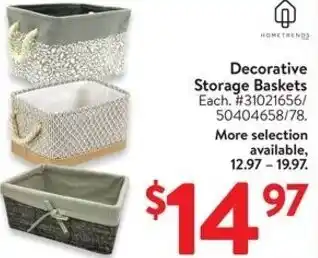 Walmart Decorative Storage Baskets offer