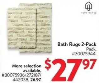 Walmart Bath Rugs 2-Pack offer