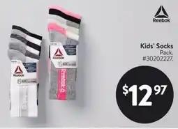 Walmart Reebok Kids' Socks offer