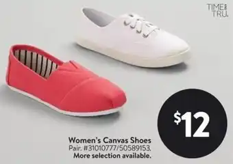 Walmart Women's Canvas Shoes offer