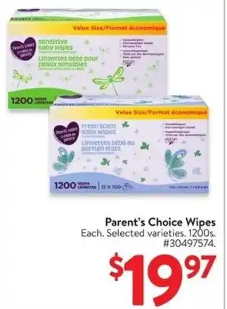 Walmart Parent's Choice Wipes offer